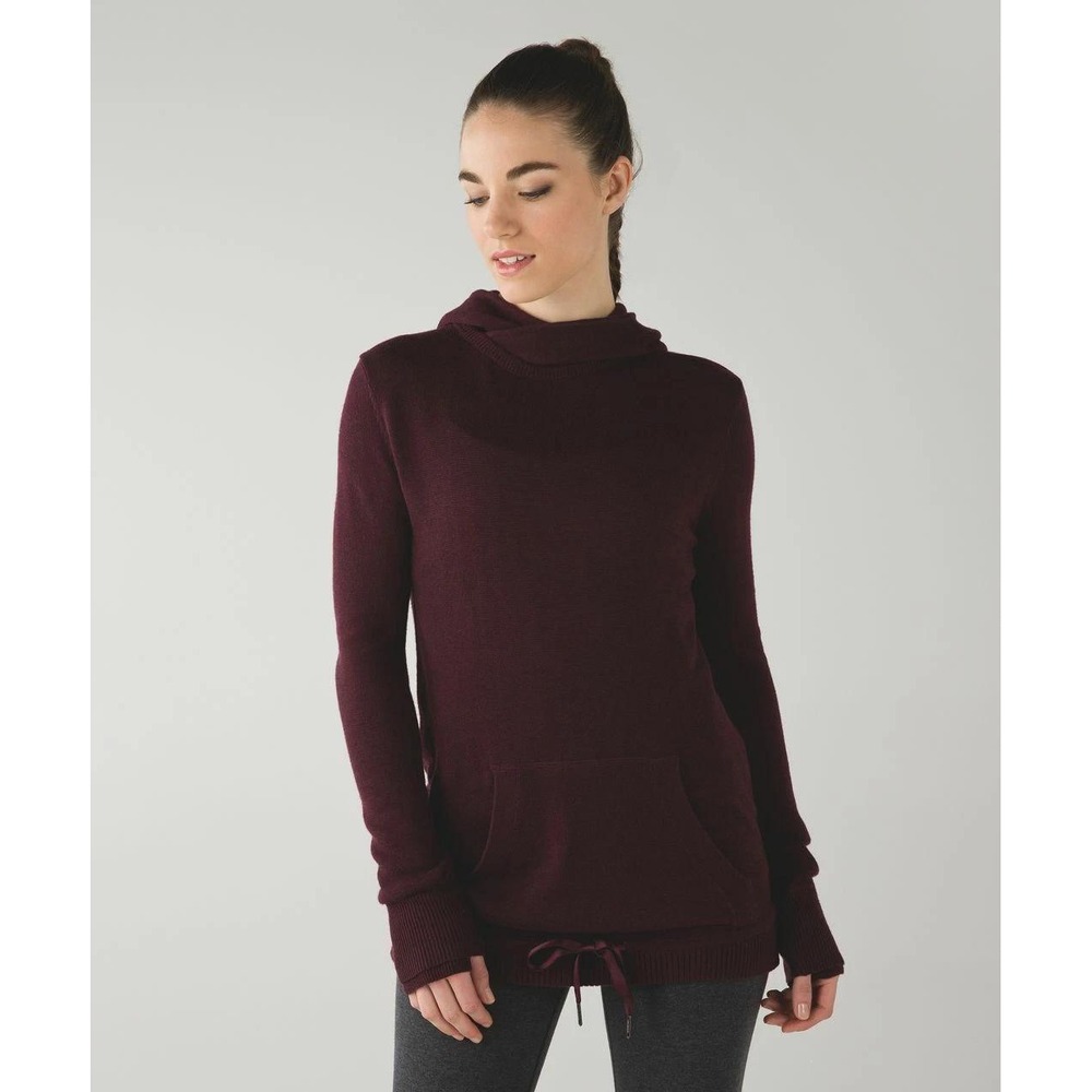 Lululemon Sweet Savasana Pullover Hoodie Size 4 Heathered Bordeaux Drama W3L73S